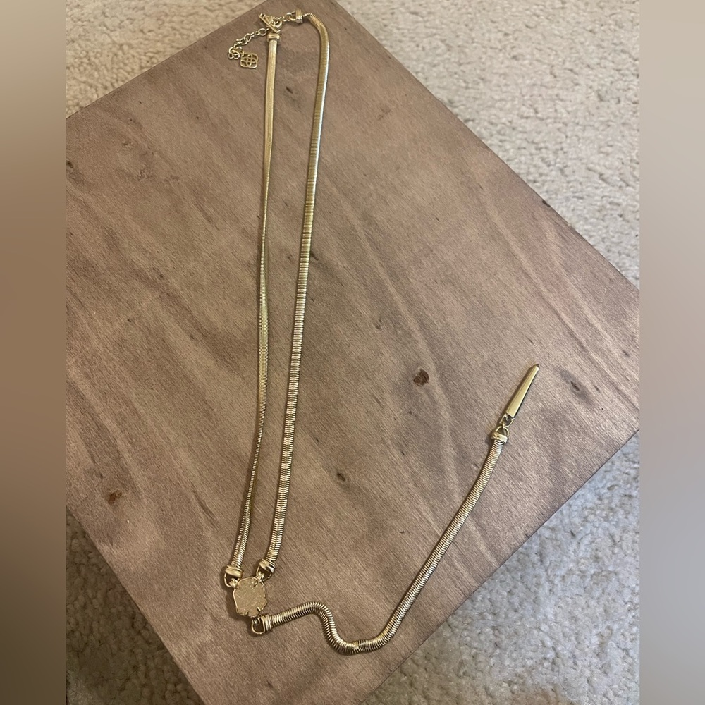 Kendra Scott Starla gold and druzy necklace
